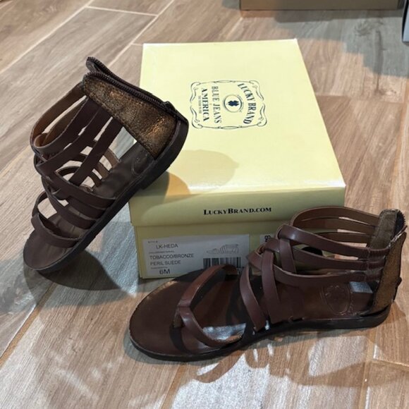 Lucky Brand Chocolate Brown Gladiator Size 6 - Picture 1 of 2